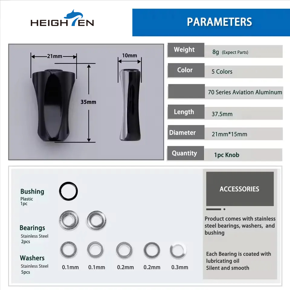 HEIGHTEN 21mm Reel Handle Alum - Abu Garcia Reel Revo review and price