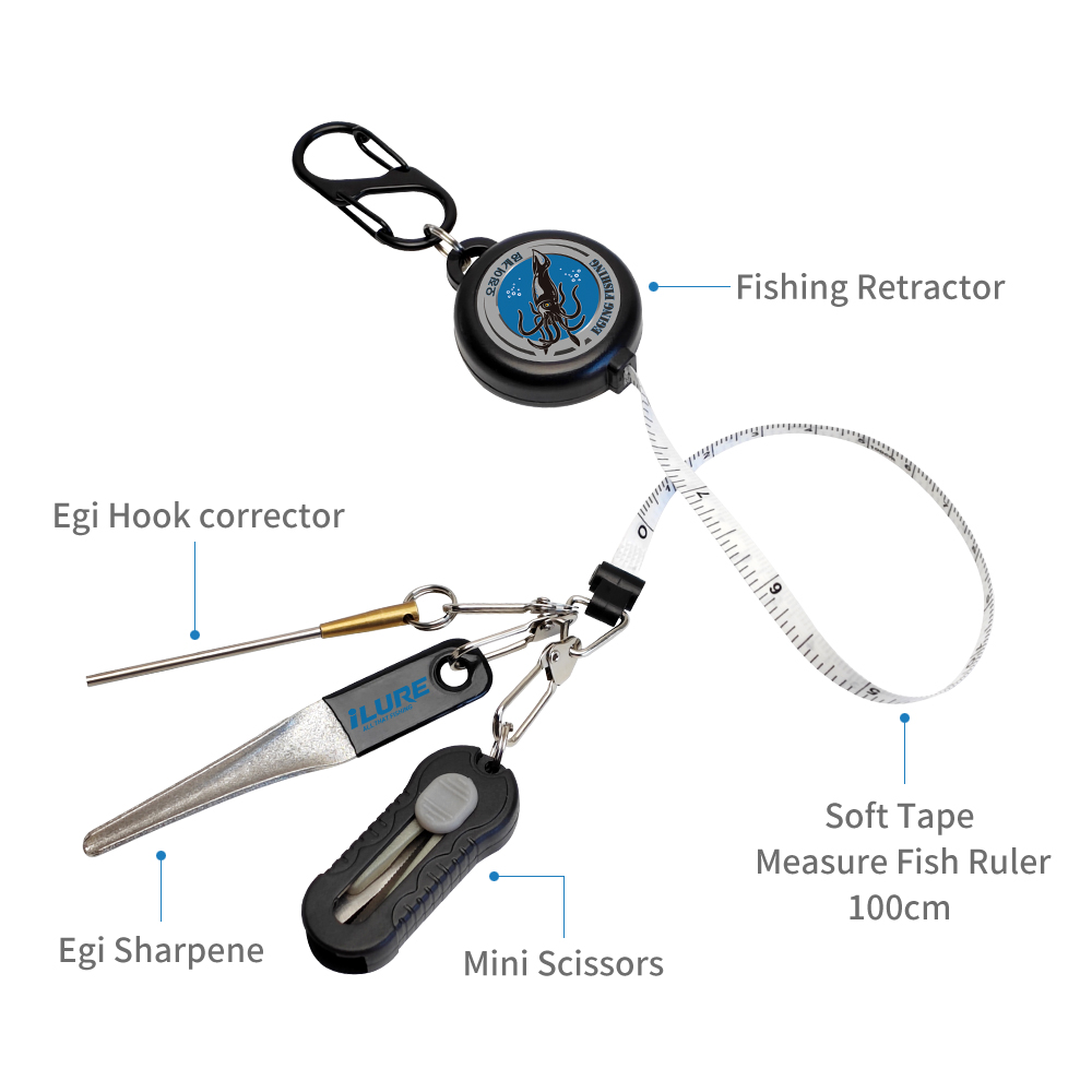 4in1 Eging Fishing Kit Retract - Fishing Hook Sharpener review and price