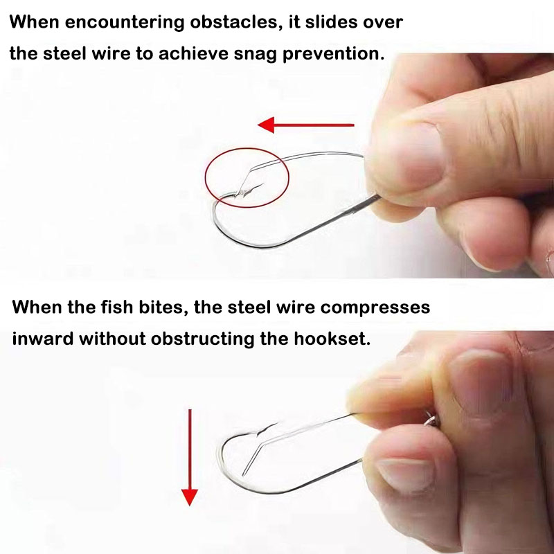 20/40Pcs Weedless Offset Worm  - Fishing Hook Offset review and price