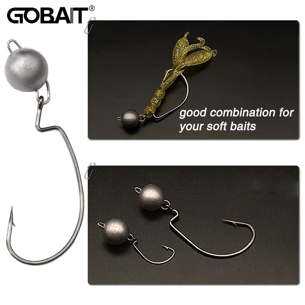 5pcs Metal Jig Head Worm Hooks - Fishing Hook Offset review and price